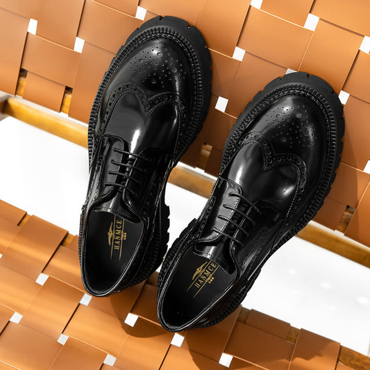 Men's Cowhide Business Formal Wear Patent High-grade Leather Shoes