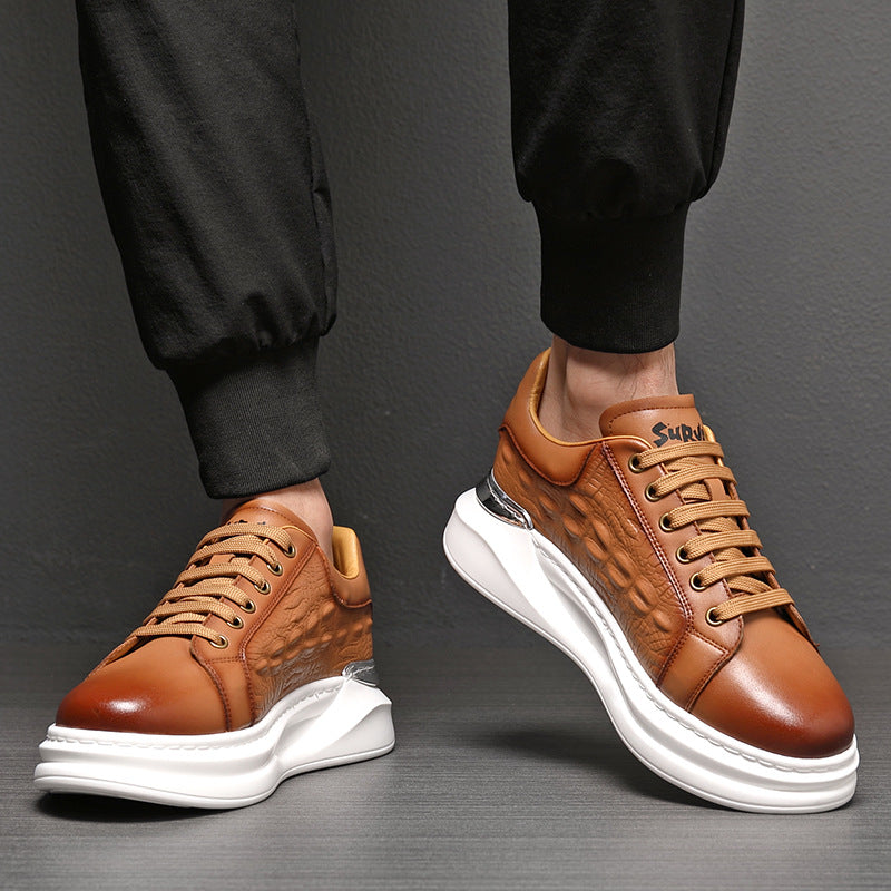Men's Oversized Spring Platform Fashion White Korean Sneakers