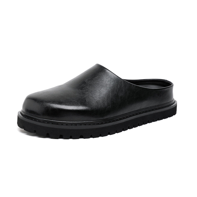 Men's Lazy Flat Bottom Slip On Pump Leather Shoes