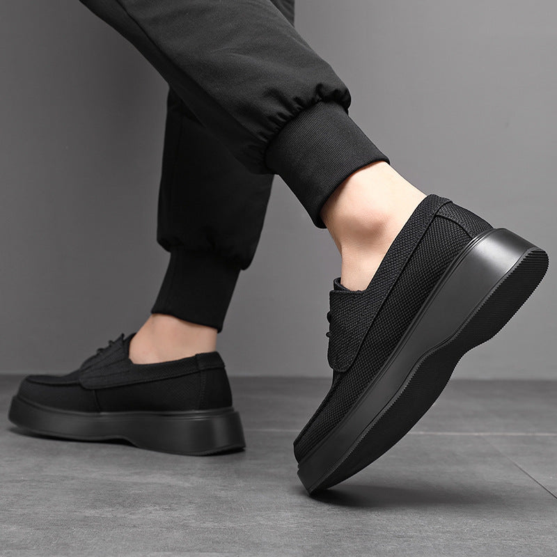Men's Slip-on Black Comfortable Breathable Lightweight Old Canvas Shoes