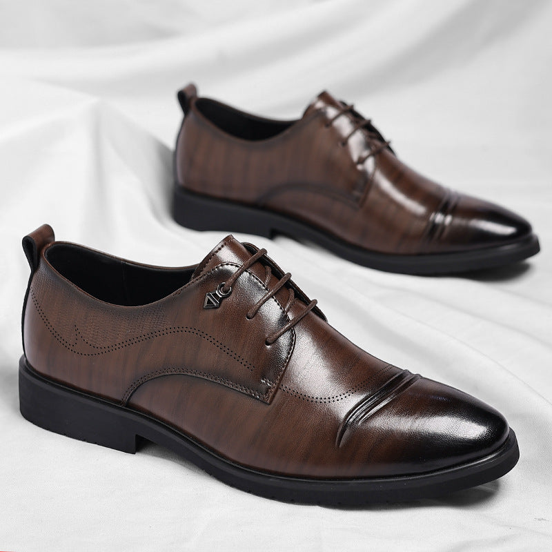 Men's Summer Plus Size Fashion Derby Business Leather Shoes