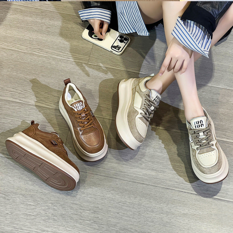 Women's Thick-soled White Sports Leisure Platform Small Height Increasing German Men's Shoes