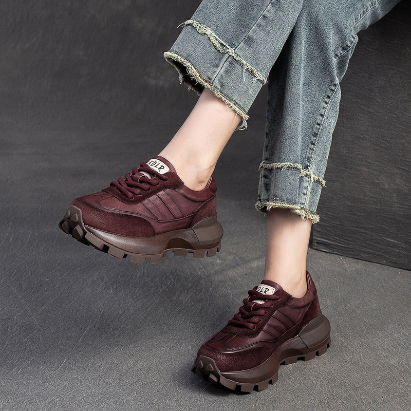 Women's Shu Retro Distressed Hand-rub Color Pumps Casual Shoes