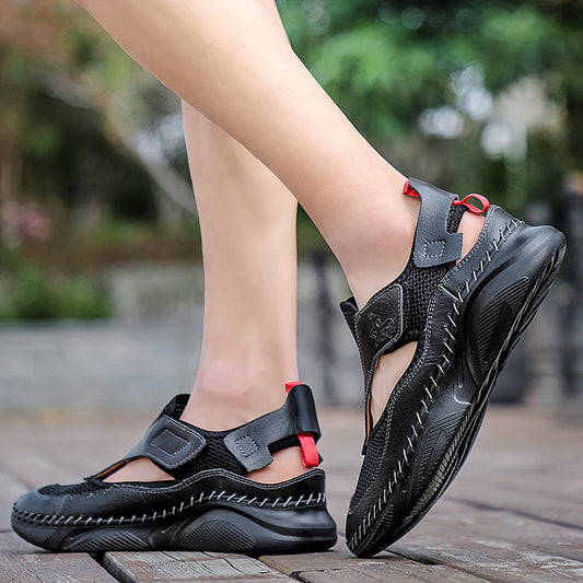 Men's Fashionable Summer Breathable Mesh Simple Velcro Sandals