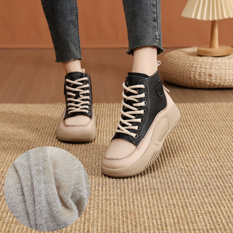 Women's Vintage Genuine Made Korean Platform British Casual Shoes