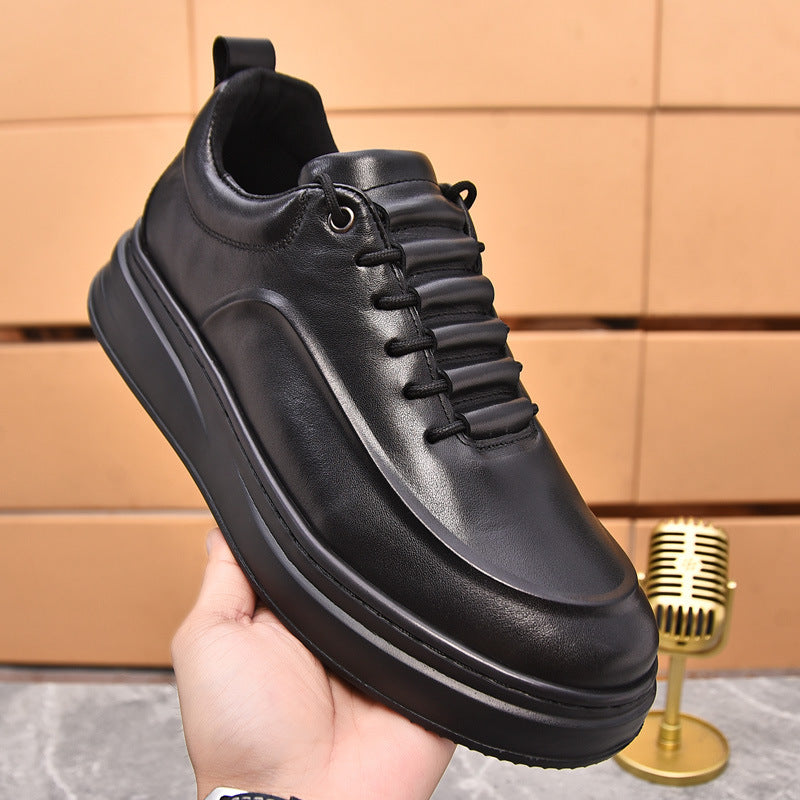 Men's Top Layer Cowhide Jogging Genuine Business Sneakers