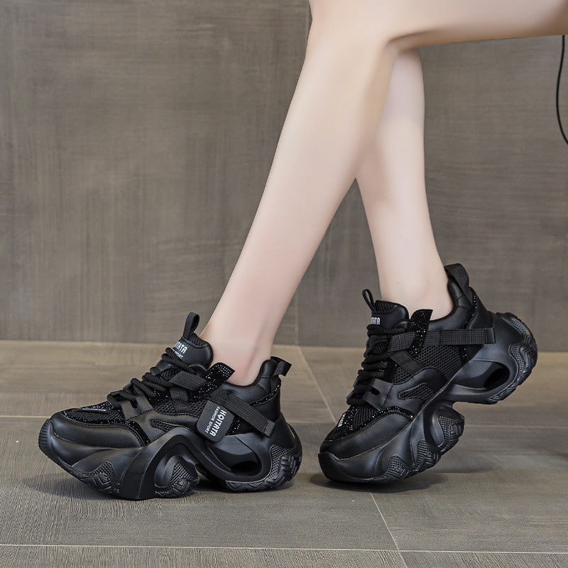 Women's Breathable Mesh Surface Increased Foam Bottom Dad Men's Shoes