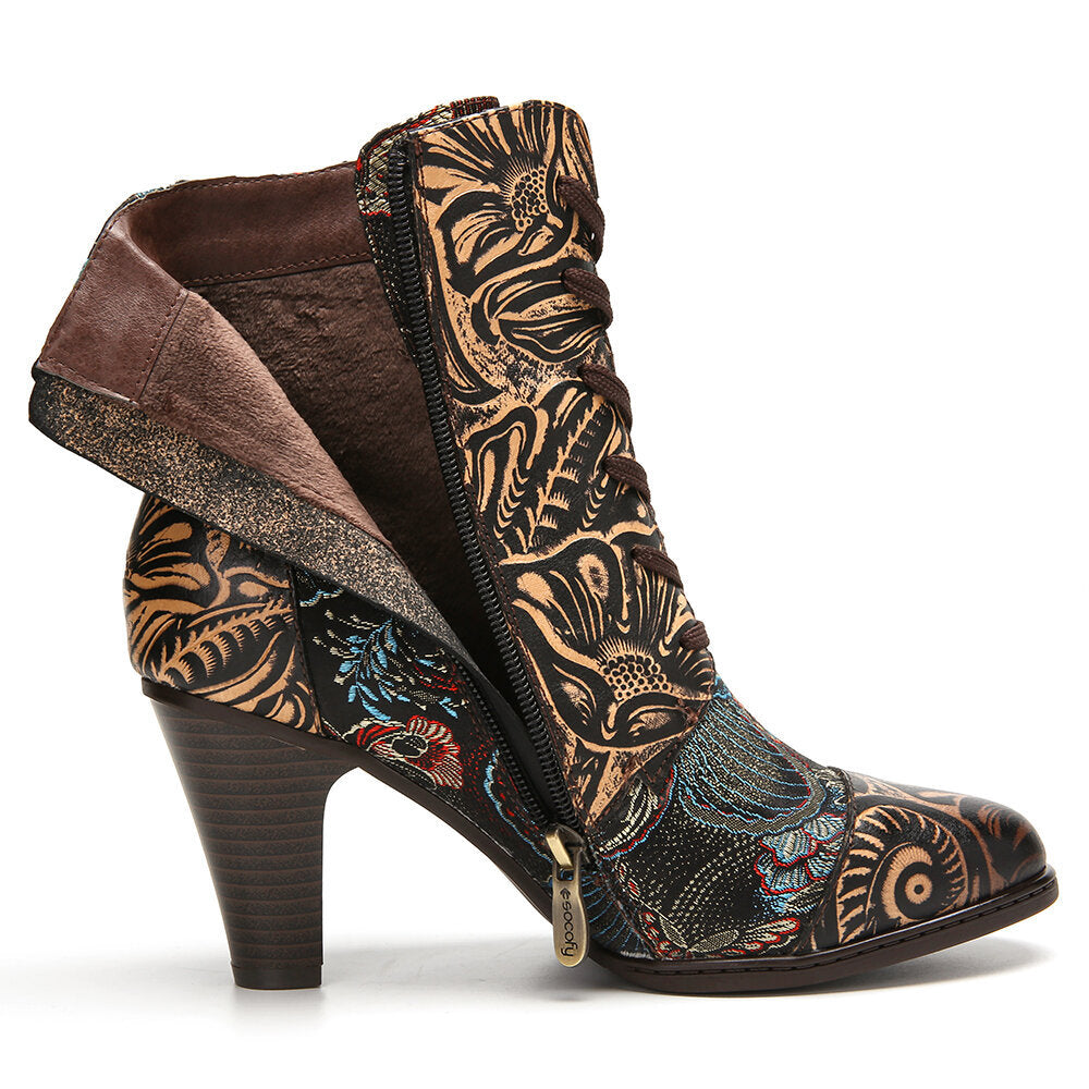 Women's Spring Viscose Pointed Low-cut Muffin Black Boots