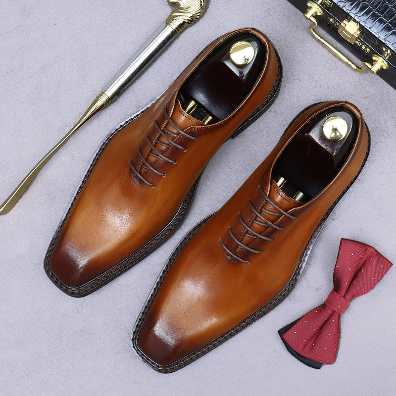 Men's Formal Wear Genuine Handmade British Light Men's Business Leather Shoes