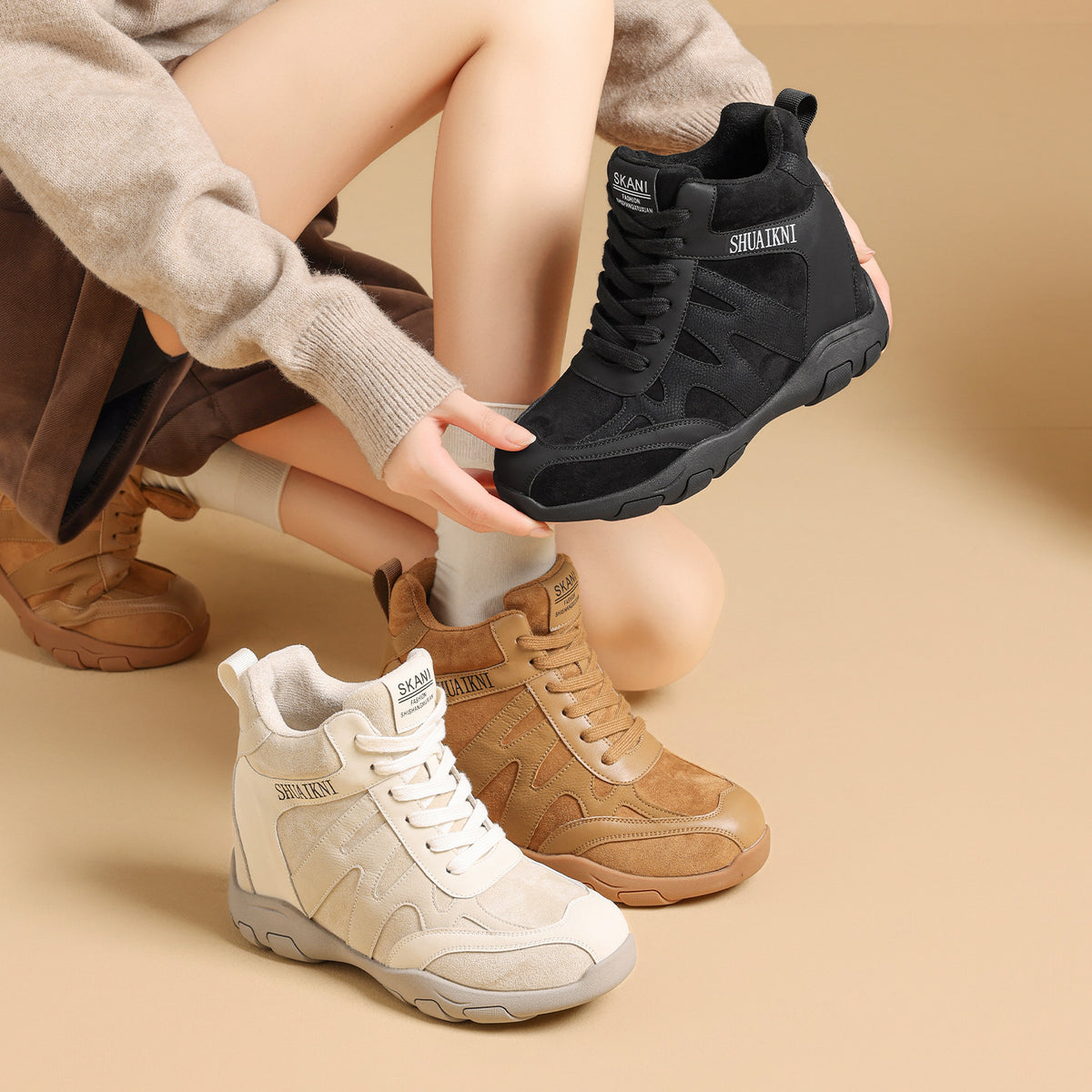 Insole Small Fashion Outdoor Mountaineering Western In Cotton Women's Casual Shoes