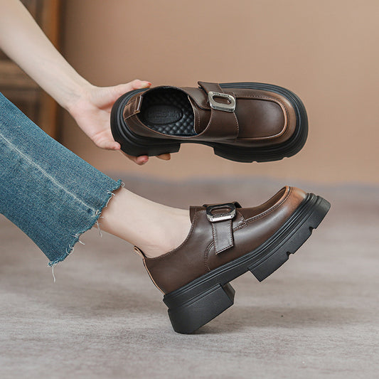 Women's British Style Spring Slip-on Thick Bottom Loafers