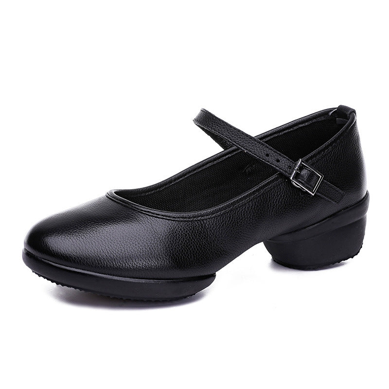 Women's Round Toe Modern Dancing Cowhide Soft Bottom Sports For Sneakers