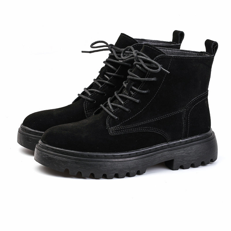 Women's Frosted Genuine British Style Mid Martin Boots