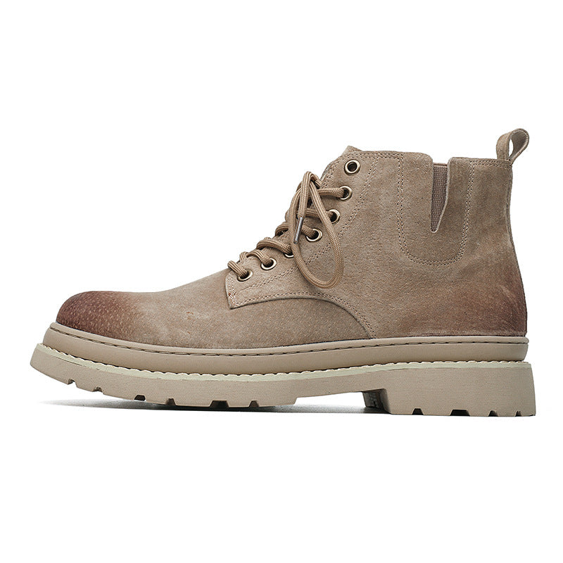 Big Head Low Tube Round Suede Boots