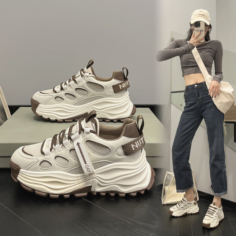 Women's Dad Spring Fashion Mesh Platform Height Sneakers