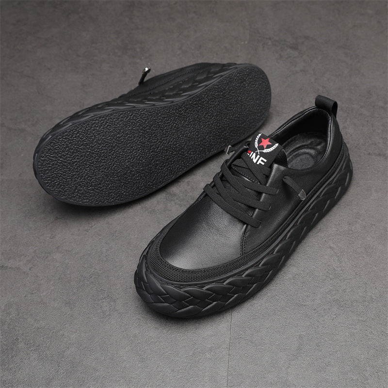 Men's Authentic Comfortable Breathable Increased Wearable Korean Style White Sneakers