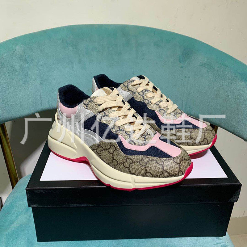 Dad Female Old Flower Fashion Height Increasing Sneakers