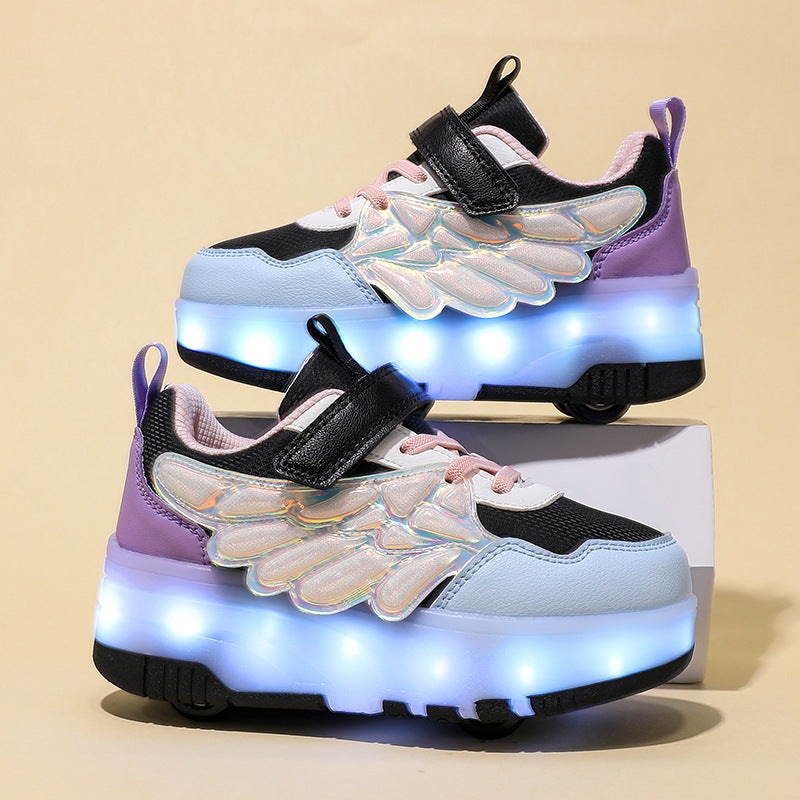 Children's Luminous Pairs Of Wings Single Skate Kid's Sneakers