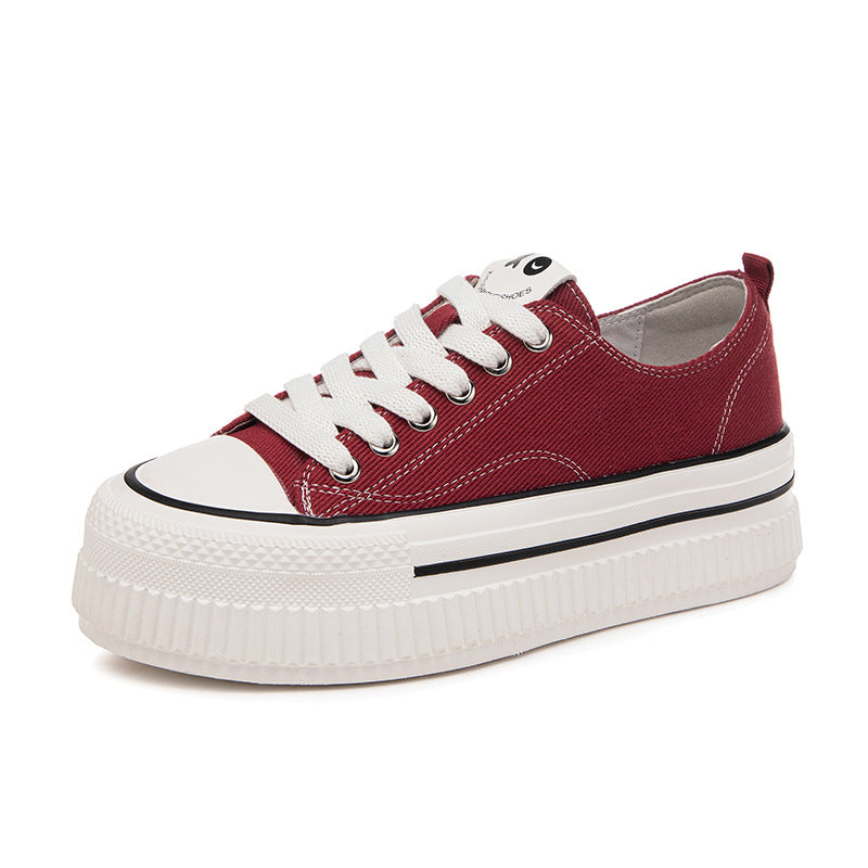 Women's Versatile Sports Low-cut White Round Toe Canvas Shoes