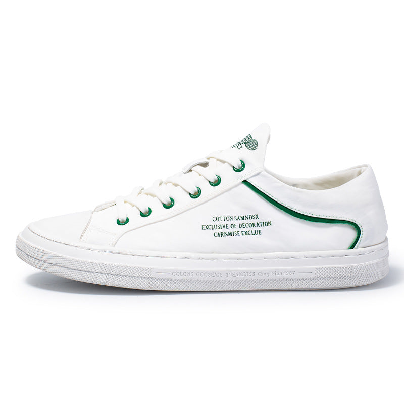 Men's Popular Trendy White Skateboard Cloth Canvas Shoes
