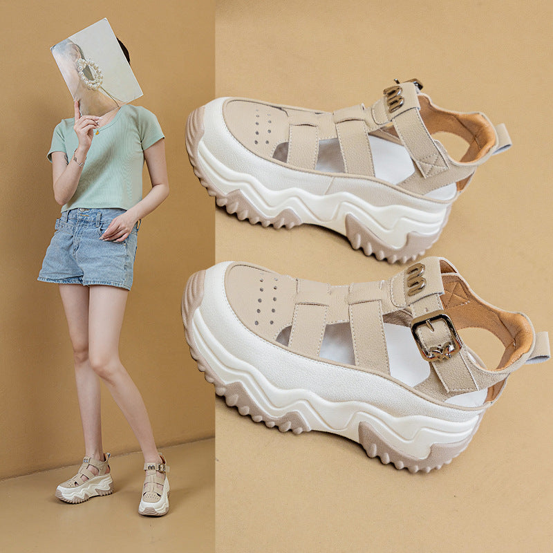 Women's Thick-soled Inner Height Increasing Wedge Daddy Sandals