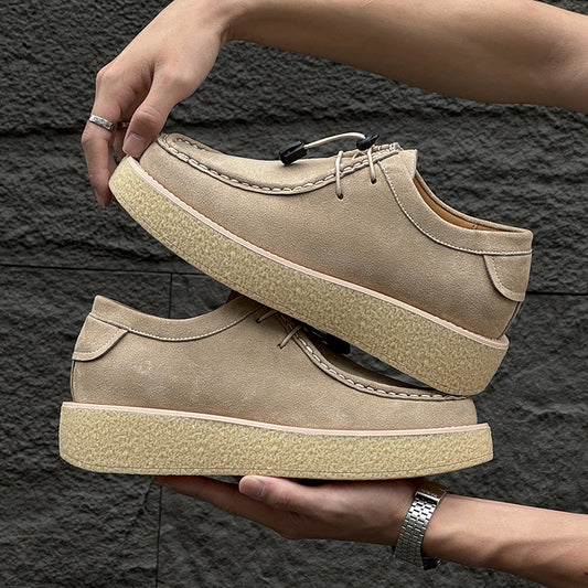 Leisure Tooling Square Toe Platform Fashion Leather Shoes