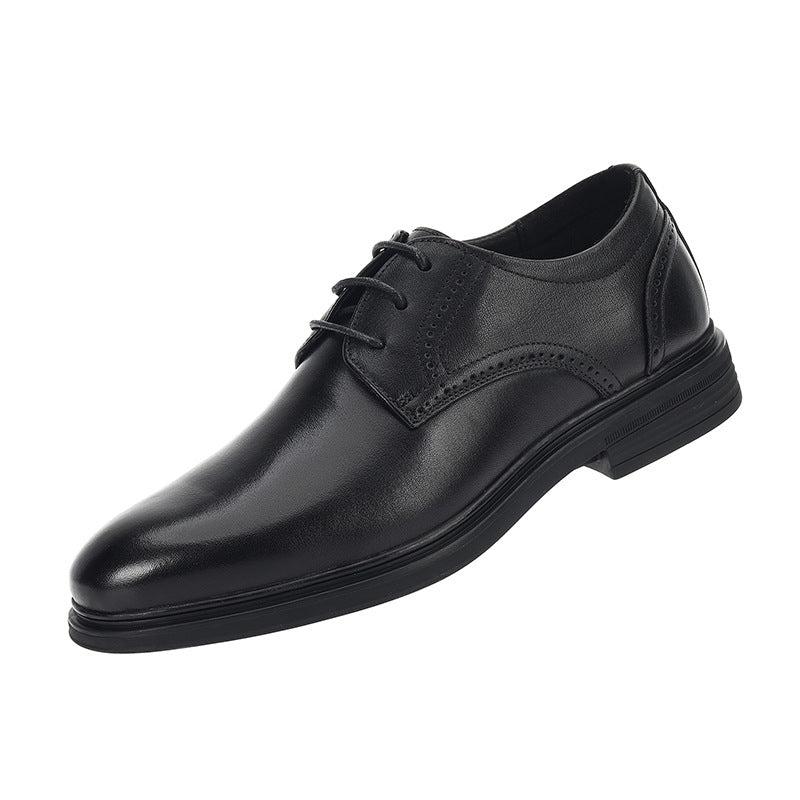 Charming Men's Spring Low Brushed Brown Men's Business Leather Shoes