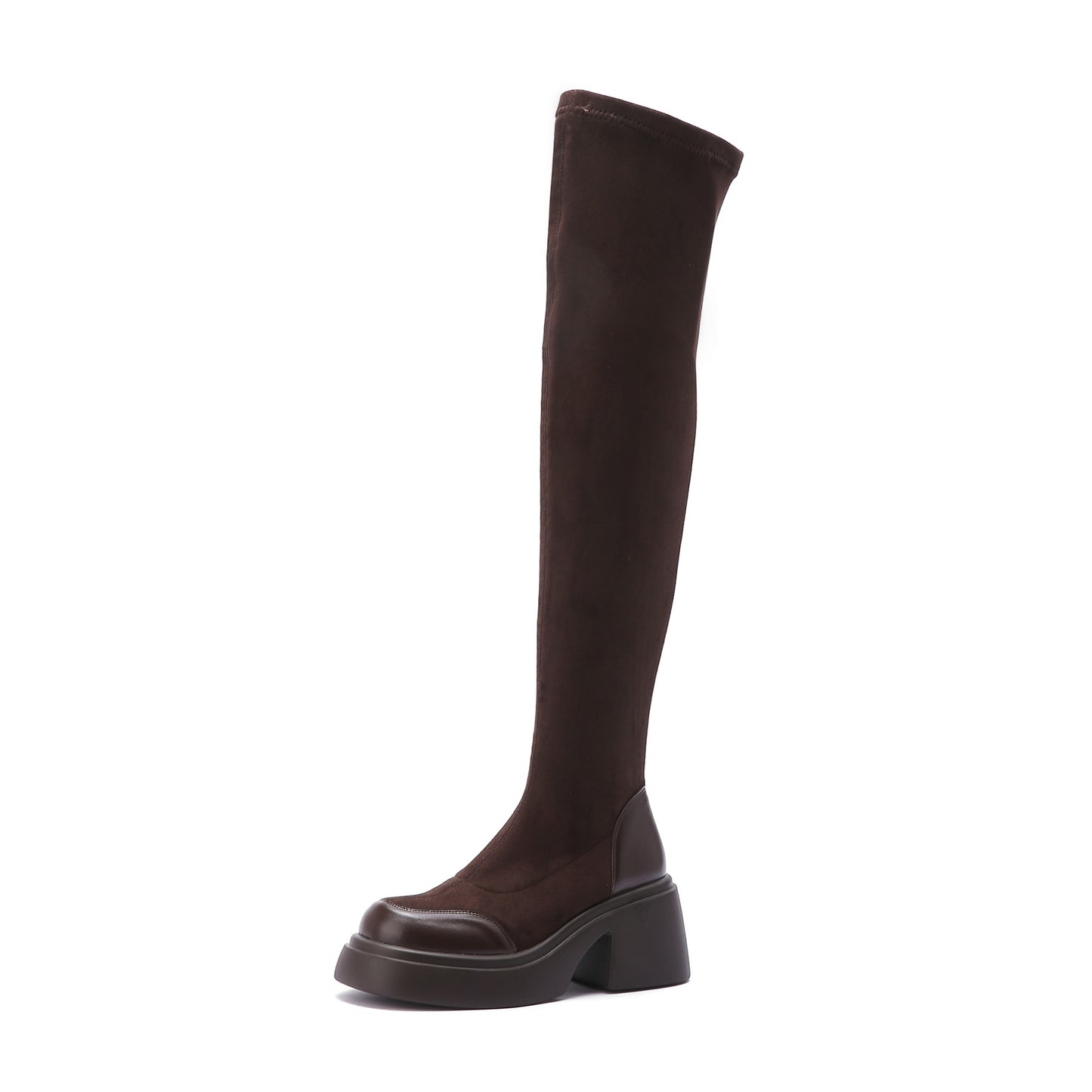 Women's Knee Big Tube Circumference Long Thick Bottom High Leg Boots