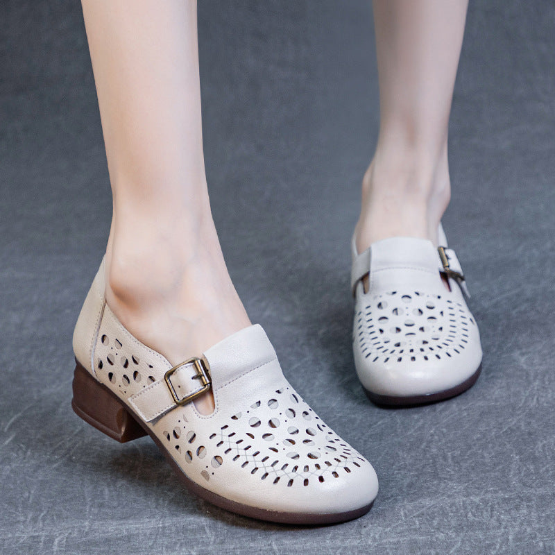 Women's Summer Thick Mid Soft Bottom First Heels