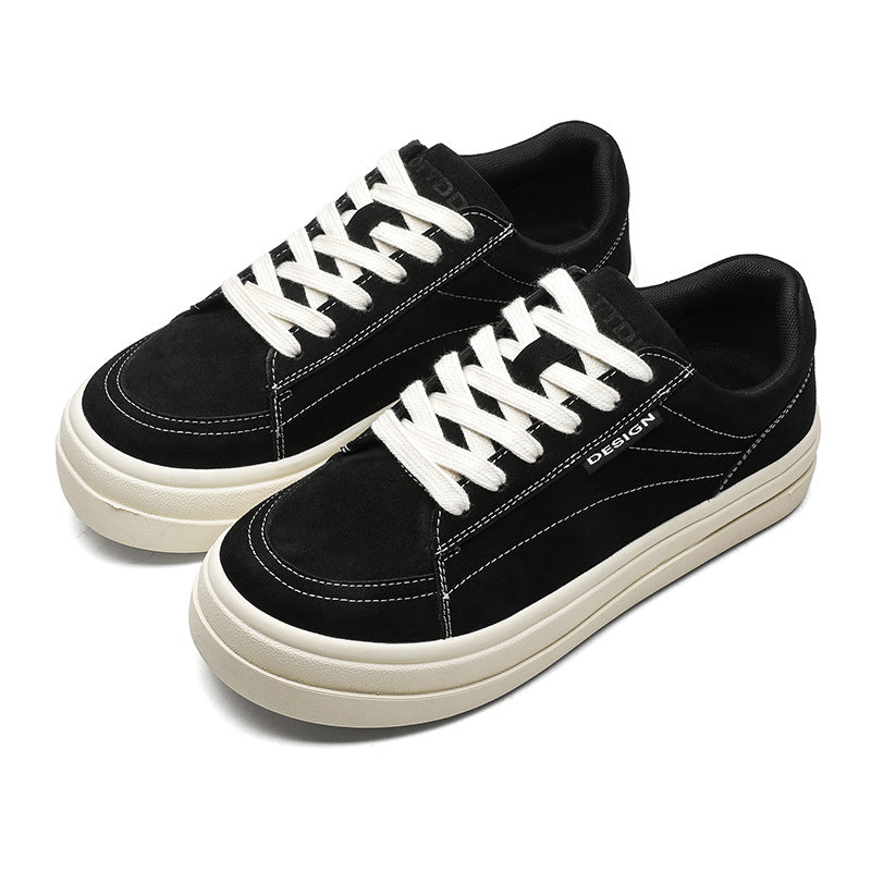 Men's White Retro Versatile Sports Big Head Sneakers