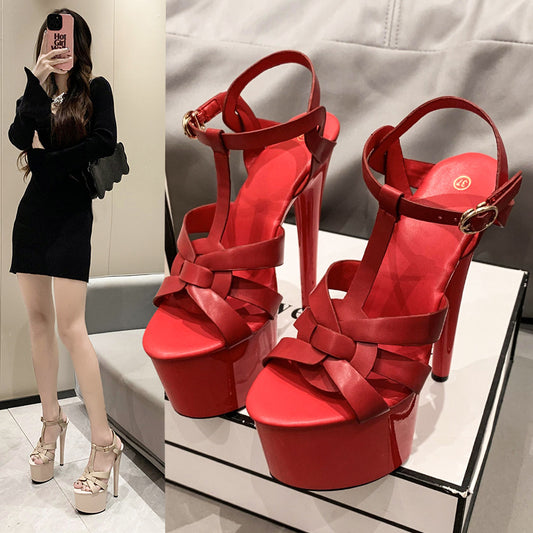 Women's Elegant Waterproof Platform Fashion Stiletto Heels