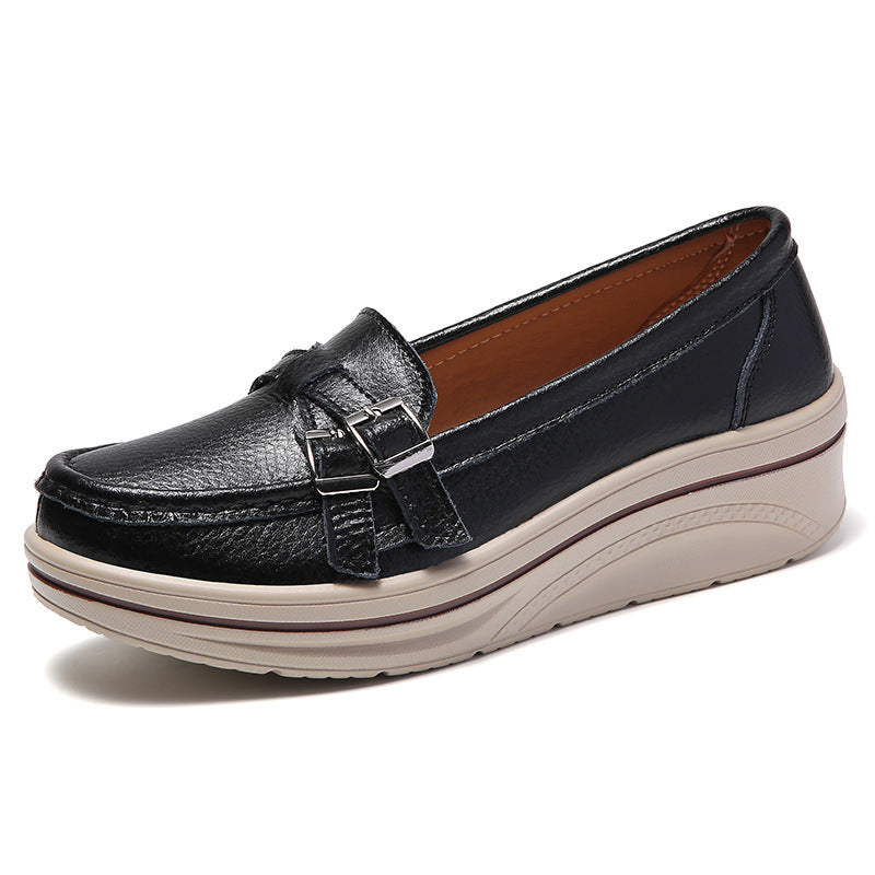Women's Wedge Plus Size Slip-on Single-layer Round Casual Shoes