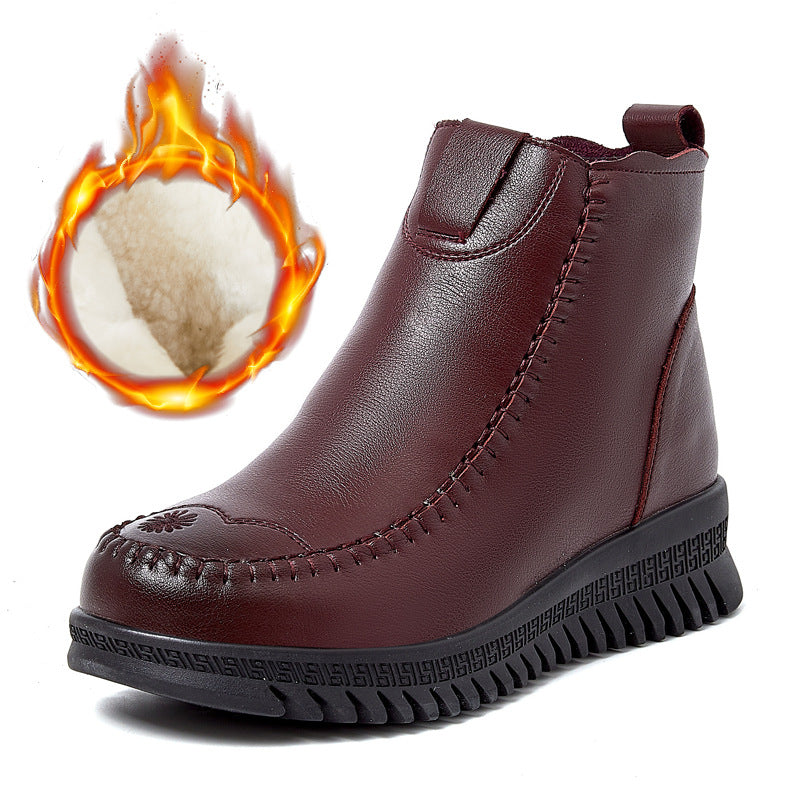 Women's & Men's Real Wool Mother's Cotton Winter Plus Veet Soft Bottom Women's Shoes