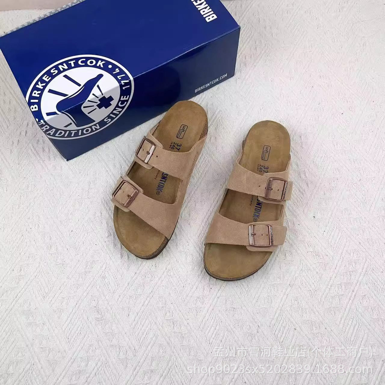 Women's & Men's Slope Cork Flat Toe Box Genuine Platform Slippers