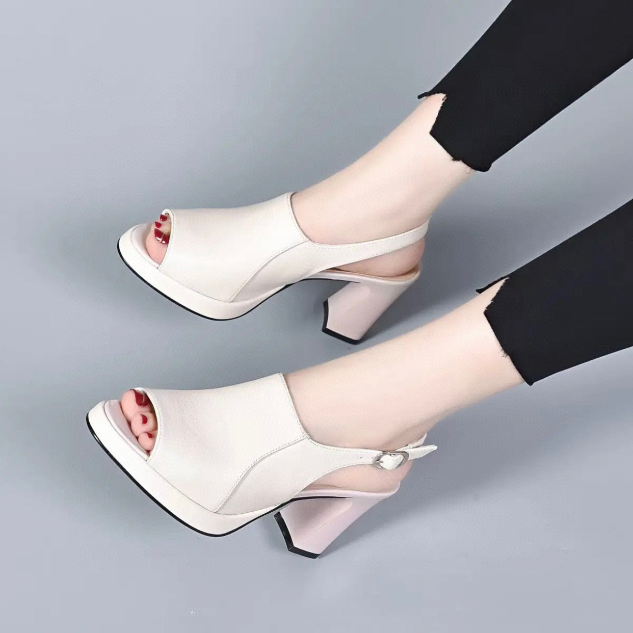 Women's High Summer Peep Toe Waterproof Platform Heels