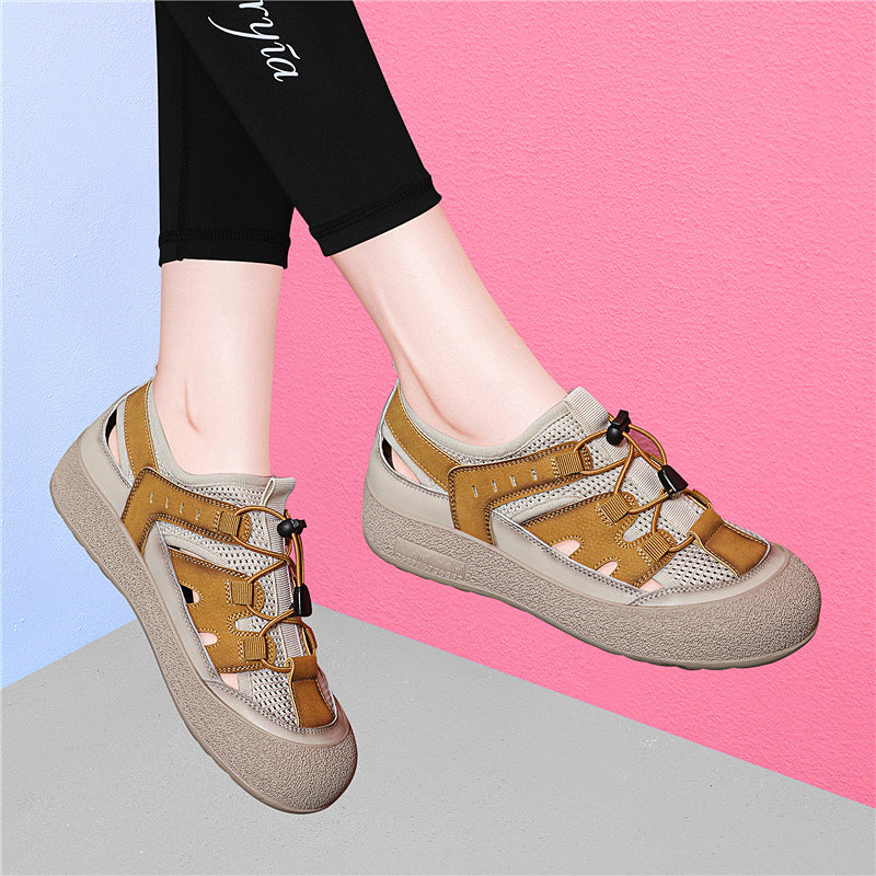 Women's Genuine Summer Breathable Hollow Outdoor Beach Soft Women's Shoes