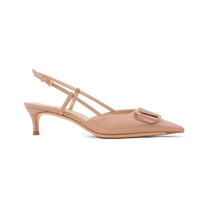 Women's French Sexy Pointed Stiletto High Patent Sandals