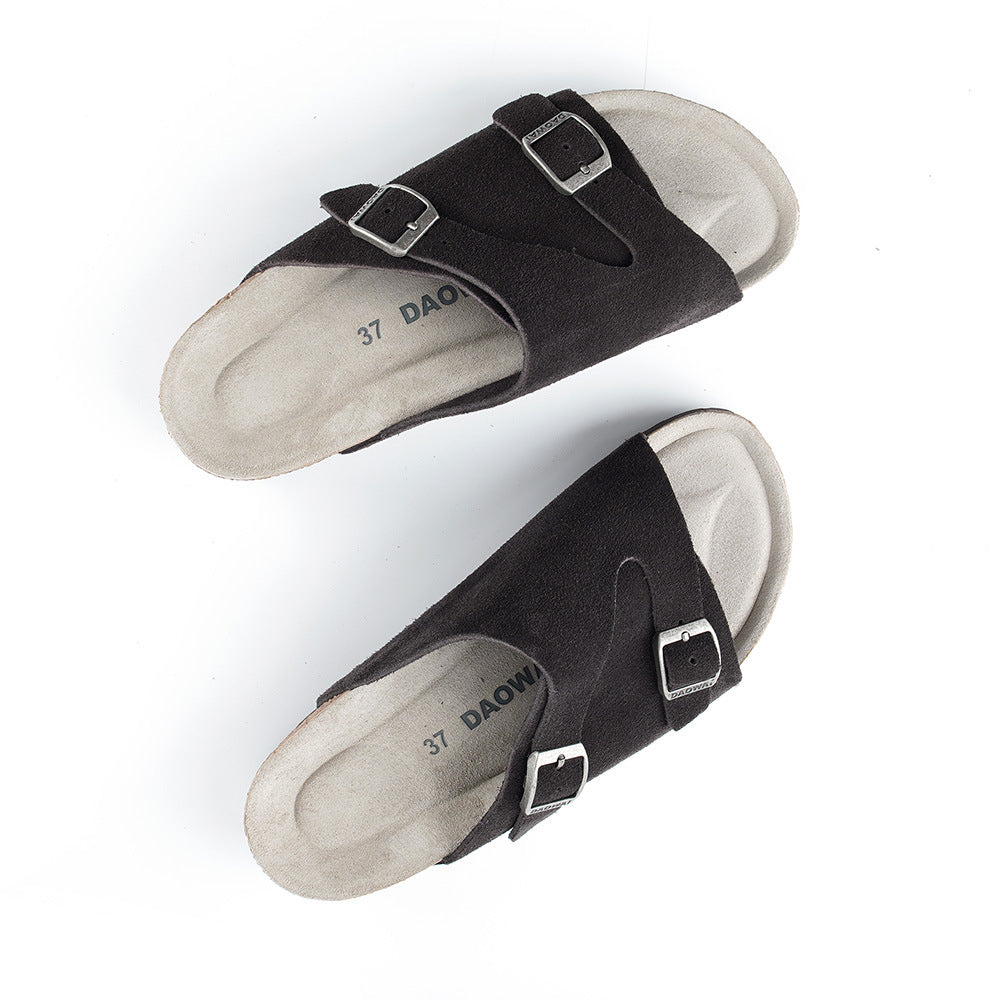 Trendy Cork Suede Soft Bottom Series Sandals