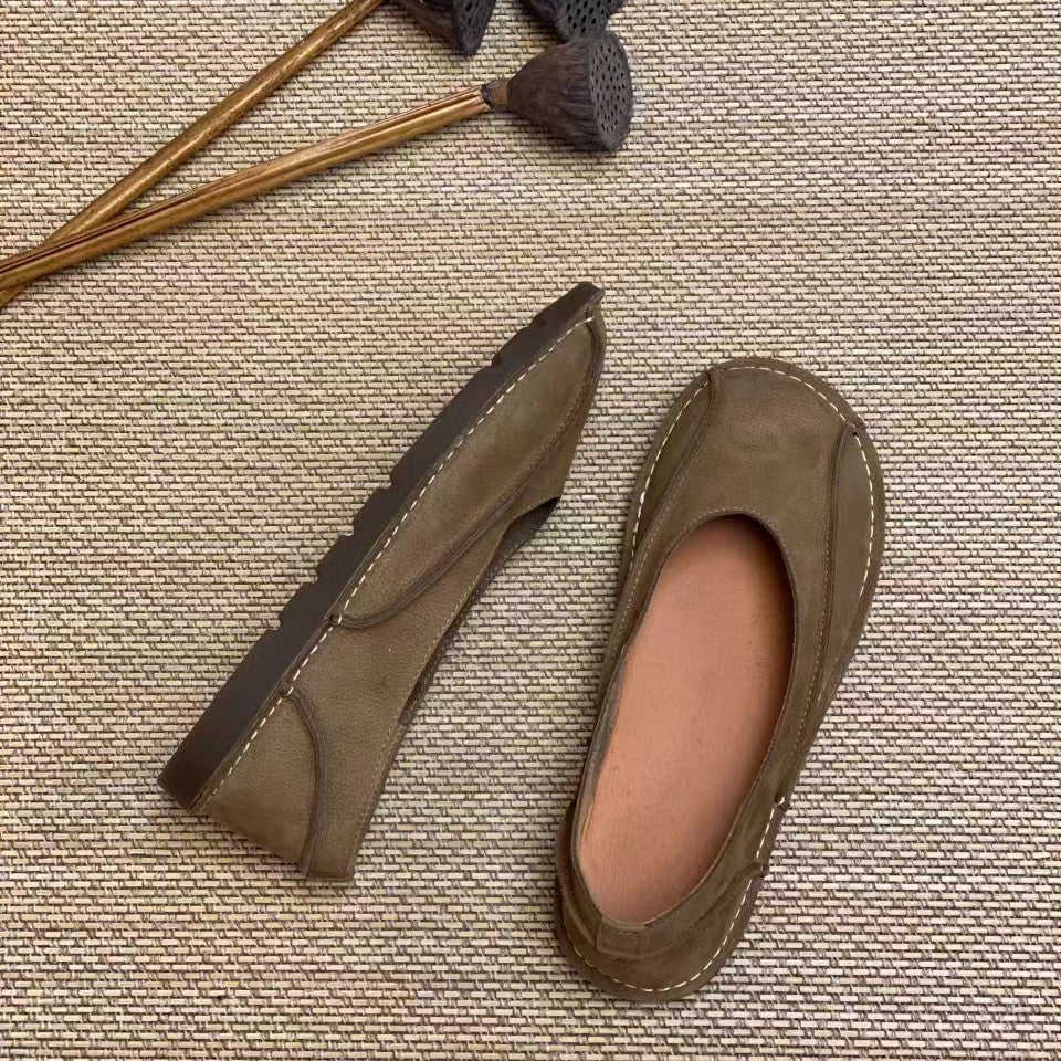 Women's & Men's Travel Genuine Retro Pumps Slip-on Flat Casual Shoes