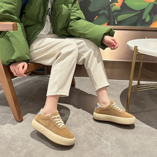 Women's Korean Style Star Winter Fashion Trends Thick Sneakers