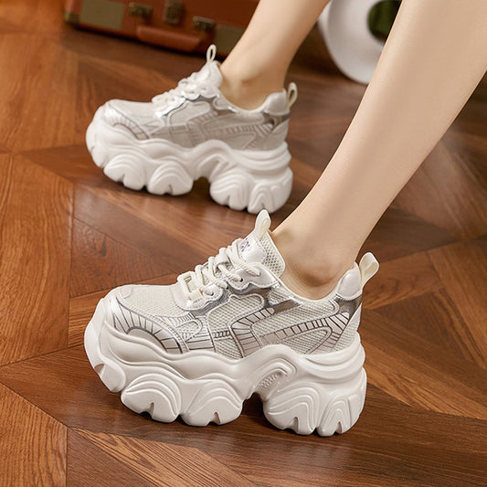 Women's & Men's Platform Dad Spring Mesh Small Height Sneakers