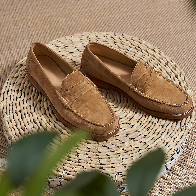 Men's Slip-on Suede Platform Board Spring Loafers