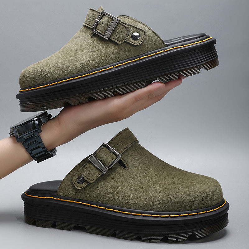 Women's & Men's Slip-on Suede Toe Cap Mules Fashion Sandals