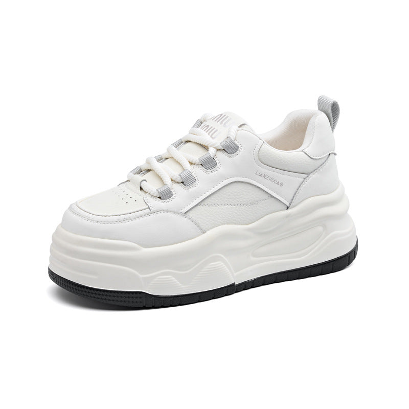 Women's Platform White Spring Authentic Elevator Wild Casual Shoes