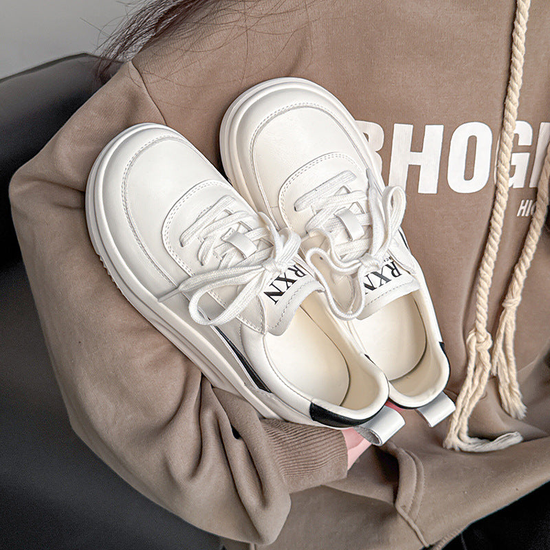 Women's Spring Lace Up Pumps Round Head Men's Shoes