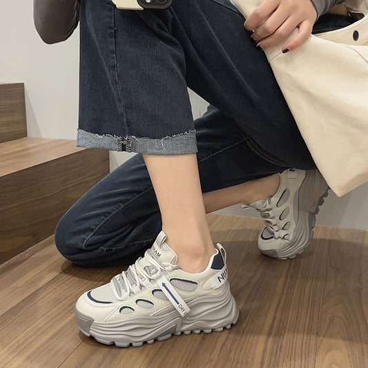 Women's Dad Spring Fashion Mesh Platform Height Sneakers