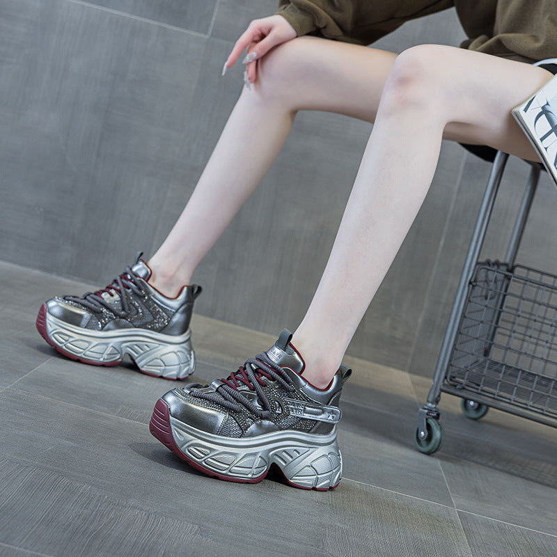 Women's Platform Dad Spring Versatile Special Fabric Casual Shoes