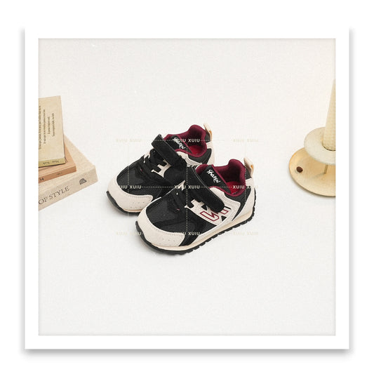 Children's American Retro Fleece-lined Boys Velcro Sneakers