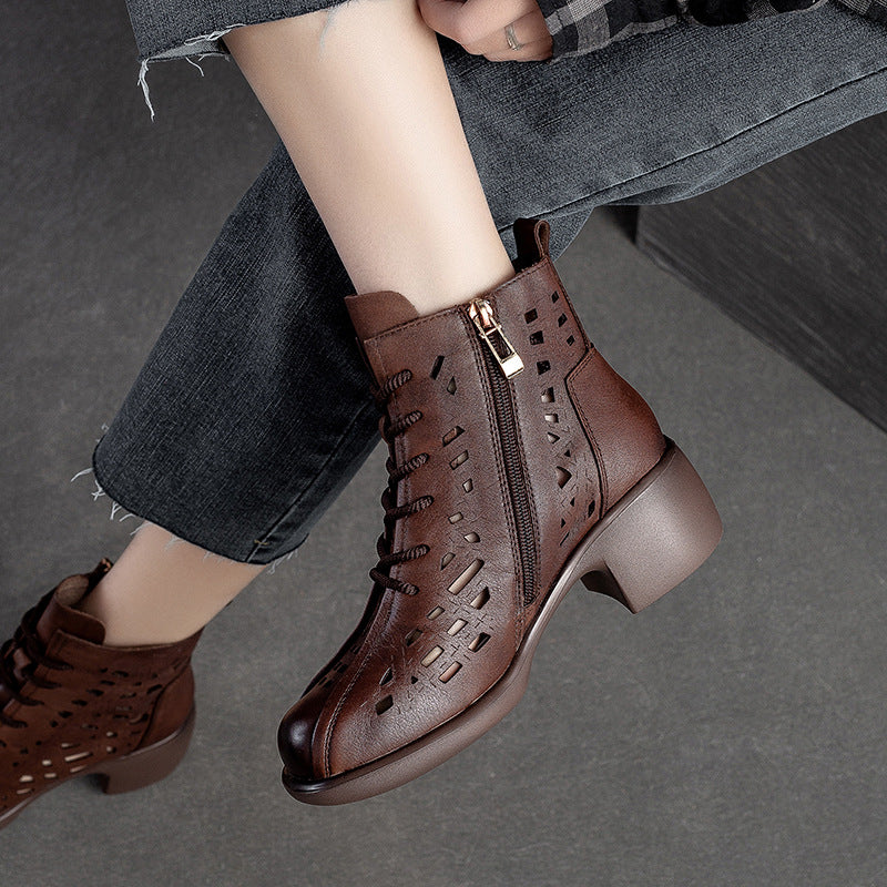 Women's & Men's Comfortable Roman Style Retro Rub Colored Heels