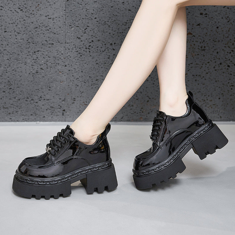 Women's Elevated Autumn Small Chunky Platform British Loafers